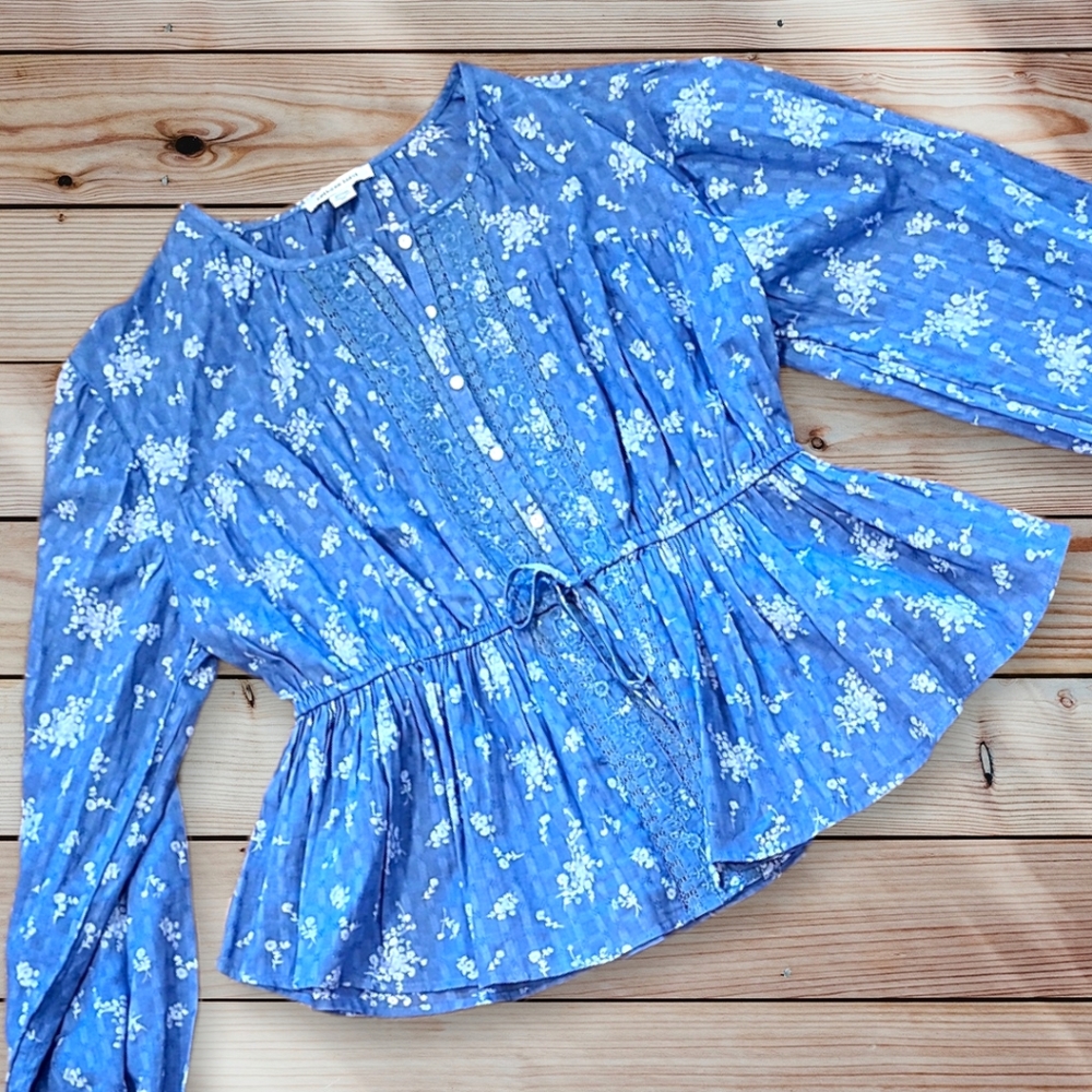 American Eagle Outfitters Cotton Peplum Top Size Medium